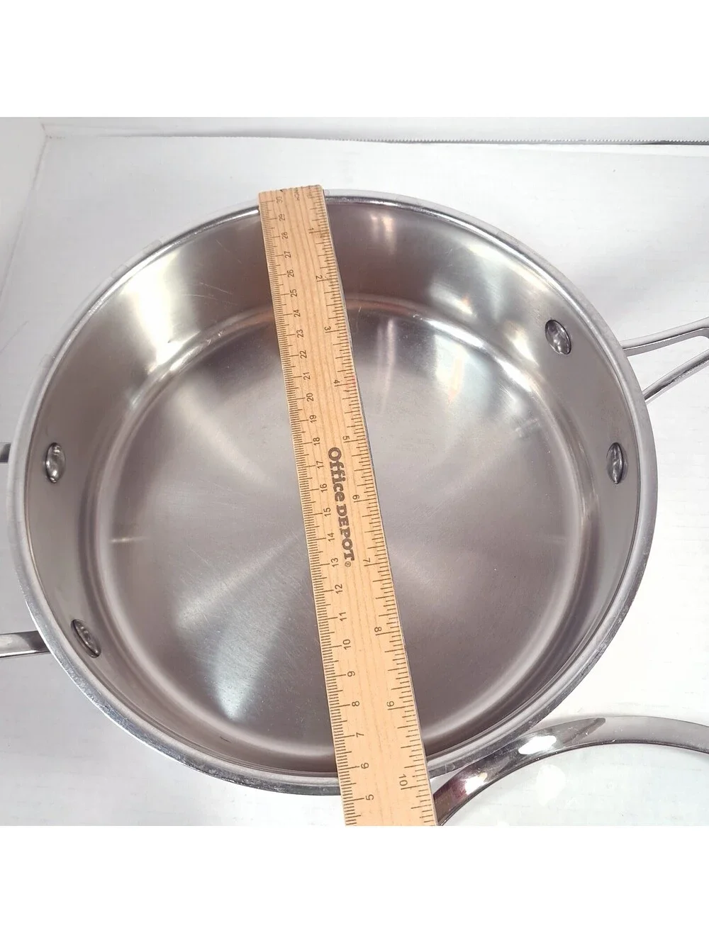Cuisinart 3.5qt quarter Saute Pan Long Handle lid 18/10 Stainless Steel #733-24H